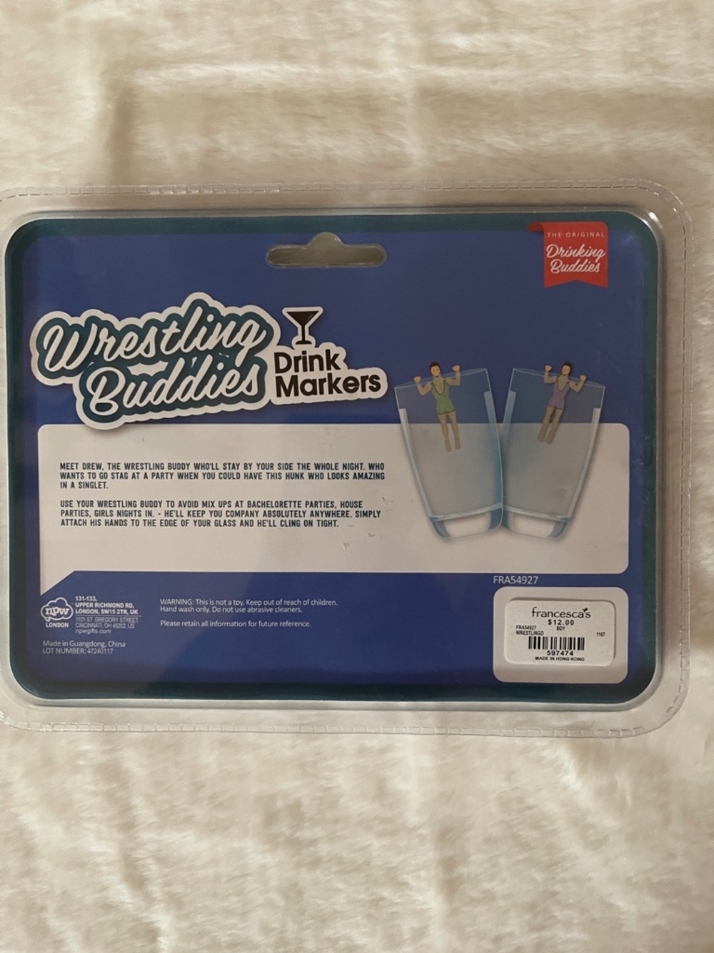 Francesca's Collections Wrestling Buddies Drink Markers - Blue & Green Singlets - Picture 2 of 3